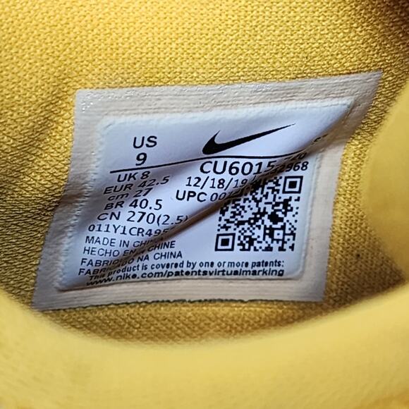 Nike Air Rubber Dunk Off-White UNIVERSITY GOLD CU6015-700 Size 9 WORN - Picture 8 of 8